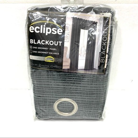 ECLIPSE Trevi Thermal Blackout Single Panel Grommet Curtain Black 52 x 108 NEW - Picture 8 of 8